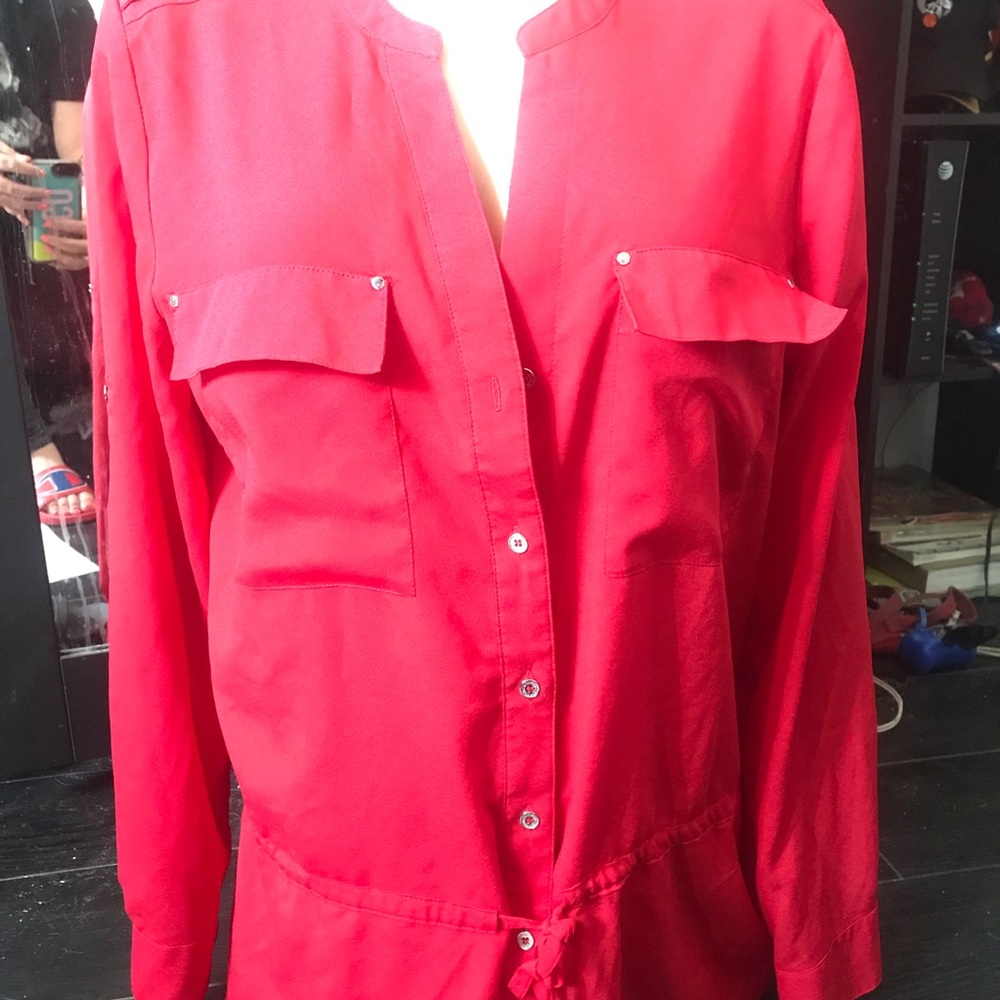 Red Calvin Klein tunic